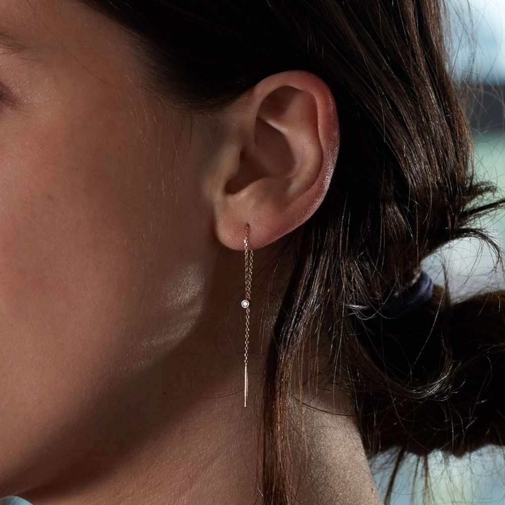 Catbird NYC Single Diamond Greco Lariat Earring